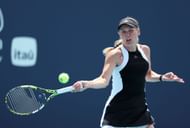 Caroline Wozniacki at the 2024 Miami Open.